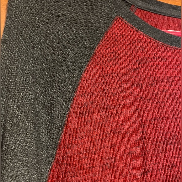 Urban Pipeline Men's Red and Grey Long Sleeve Sweater - Picture 3 of 5